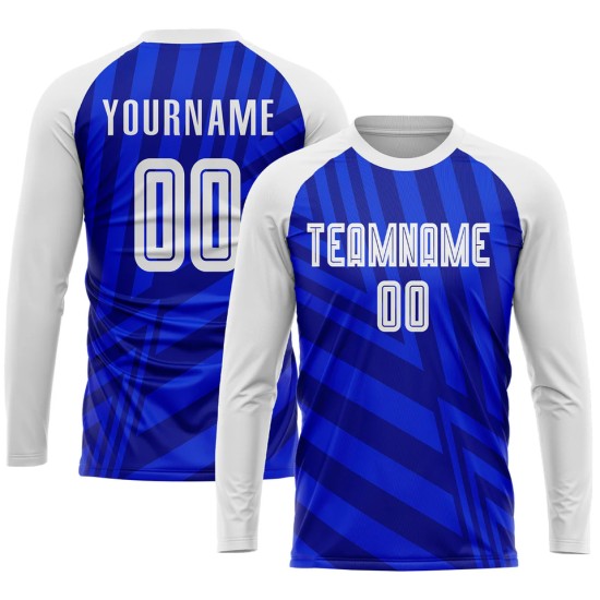 High-quality custom 100% polyester long-sleeve football jerseys – breathable, French style, youth sizes, factory-customized logo