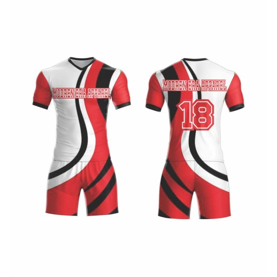 Custom men’s football uniforms – breathable shorts and jersey set with custom names and team logos, sublimation